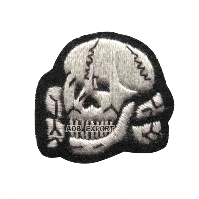 WW2 GERMAN Uniforms -SS Totenkopff officers cap badge. Variant Patch By ADB EXPORT The Manufacturer/Reproduction/Repro