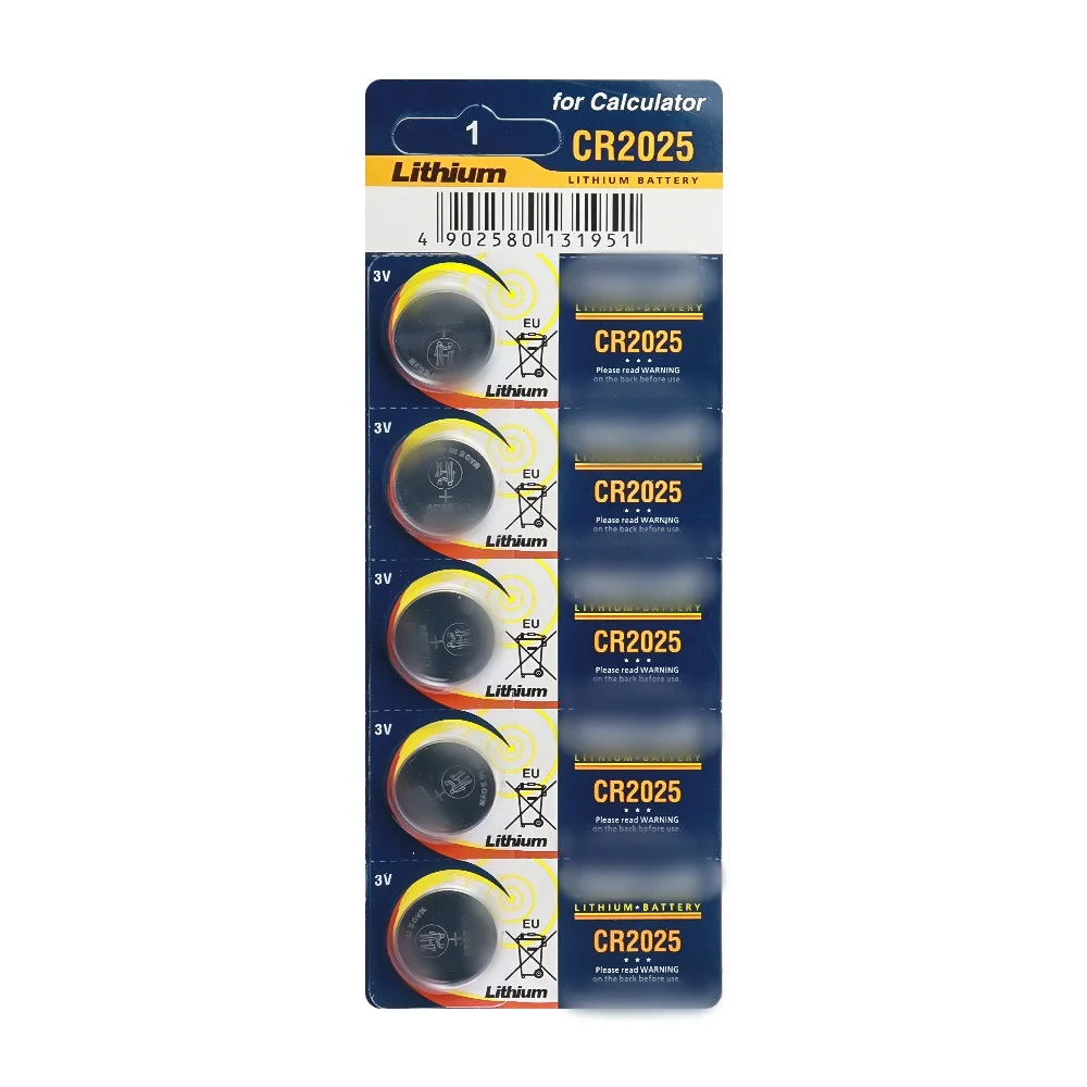 Hot sell 5 blister pack CR2025 CR2450 CR2477 CR2032 Batteries 3V Lithium Button Cell Coin battery for watch