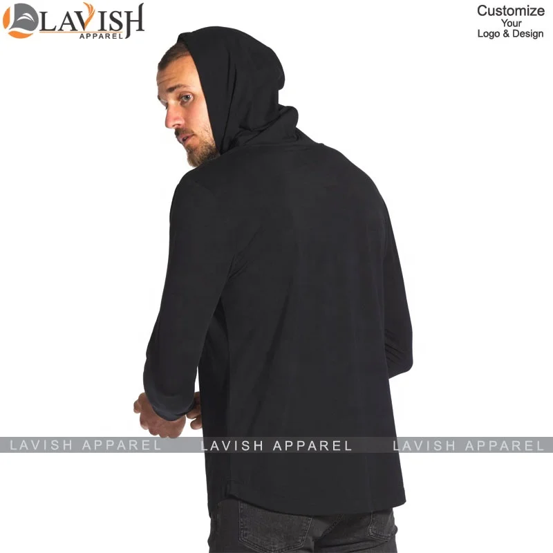 High Quality Customized Pullover Hooded T-shirt 100% Cotton Customized Sleeve With Different Colors Available