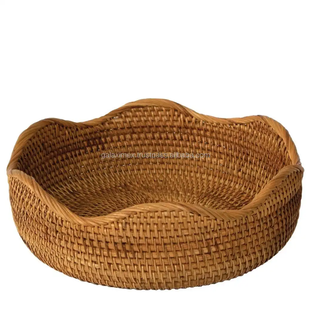 Коричневая корзина для хранения из ротанга, плетеные лотки для хранения фруктов, корзины, кухонный Органайзер, кухонные аксессуары