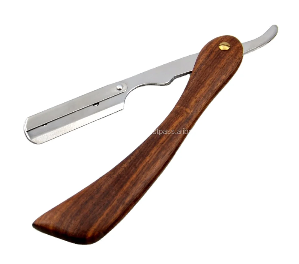 Wooden Handle Straight Blade Razor Disposable Barber Razor Shaving Custom Barber Razors