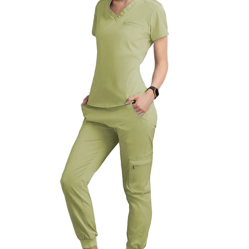 Lab Medical Nurse Uniform Sexy Ropa de Enfermera Tela Para Uniformes Hospital Scrubs Uniforms