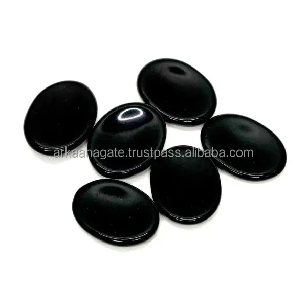 Wholesale Black Obsidian Thumble Stone Black Obsidian chakra crystals healing For Sale