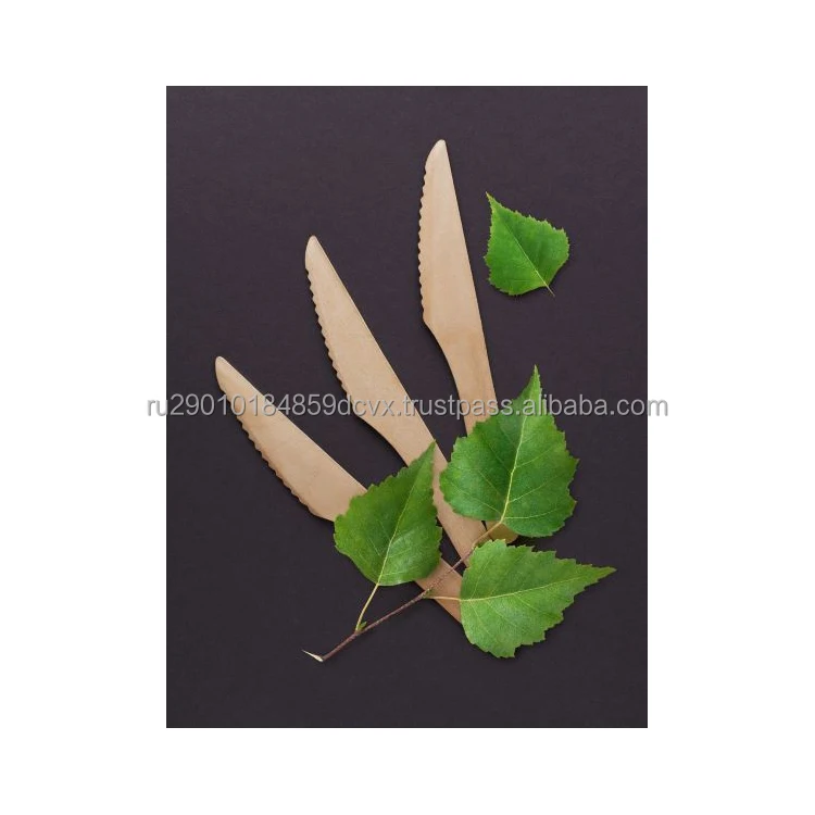 Disposable cutlery wooden knife from environmentally friendly and safe raw materials for sale