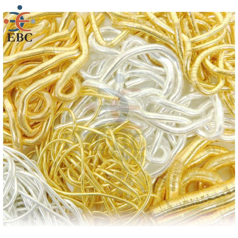 French Bullion Wire Embroidery Thread Metal Gold And Silver Wire Diameter 1.0mm Round Embroidery Material