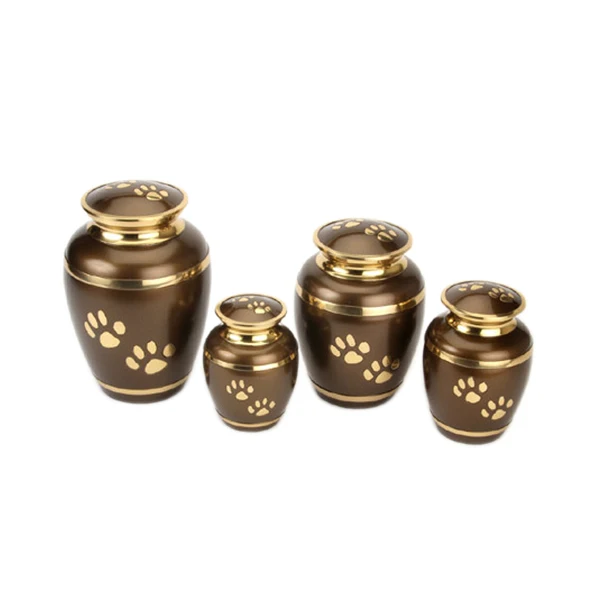 Набор из 4 металлических латунных урн для кремации