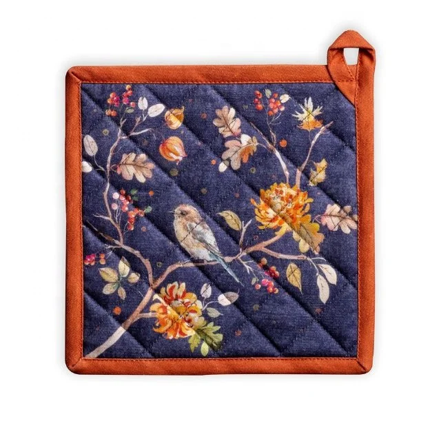 Promotion Durable Trendy Round Shape Sublimated Digital Embroidered Best Selling 2023 Custom Logo Organic Cotton Hot Pot Holder
