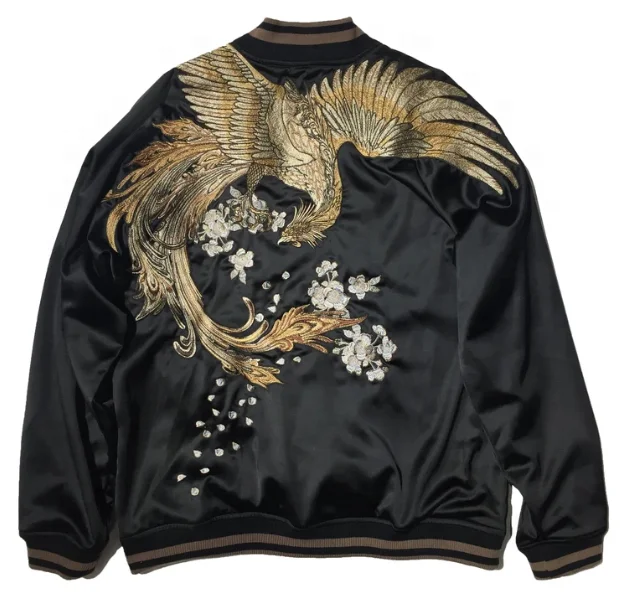 
Hot Selling New Embroidered Phoenix Sukajan Souvenir Jacket unisex Fashion High Street jacket 