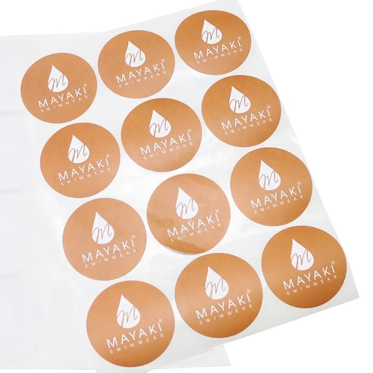 Custom Printed Circle Round Vinyl Adhesive Logo Label Sticker Printing, Synthetic Paper Flat Sheet Bottle Label Sticke