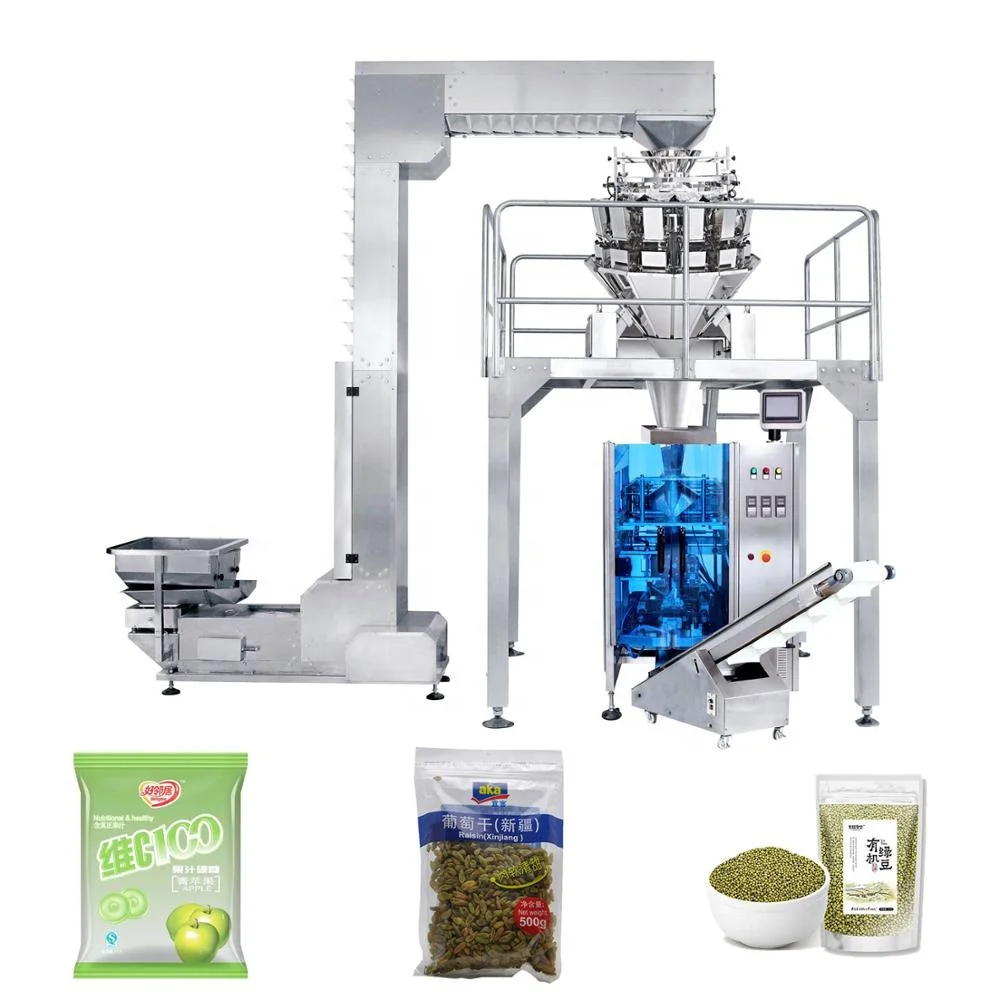 High productivity standard weighing and counting bagging small food packing machine multihead weigher packing machine