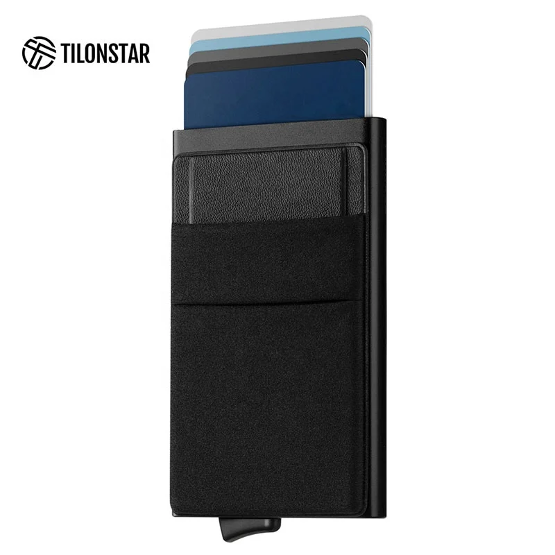 TILONSTAR TVC133 Rfid блокирующий держатель для кредитных карт и именных карт всплывающий алюминиевый чехол для карт для мужчин