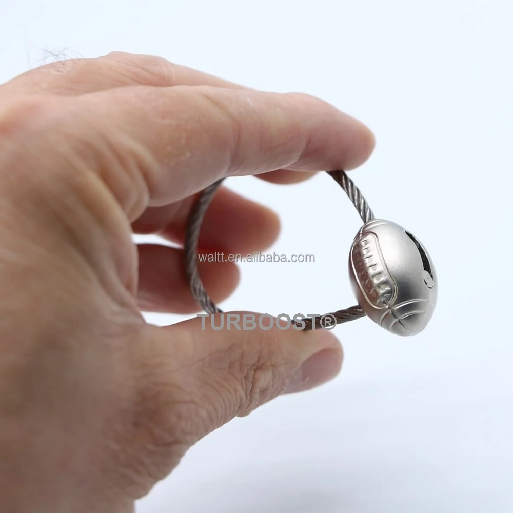 Sports Souvenirs Wire Rope Keychain American Football Keyring Tennis Basketball Golf Key Chain