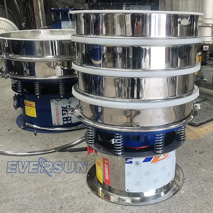 Powder dregs filtering and screening impurity removal multi-layer stainless steel rotary vibrating screen machine