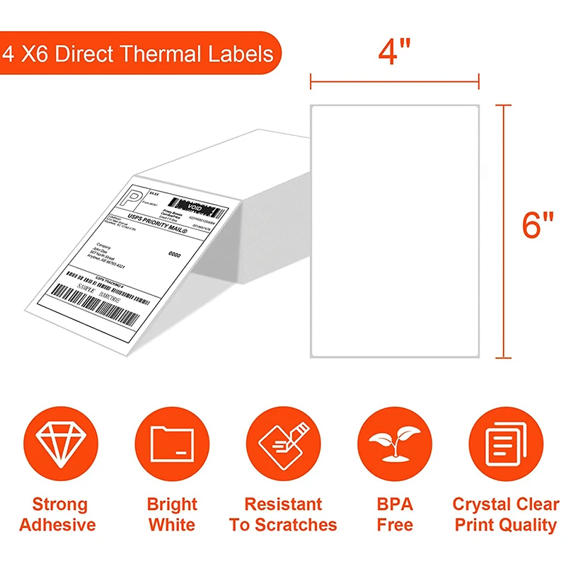 100X150 6X4 Thermal Mailing Address Label100*150Mm Printing Waterproof Shipping Label