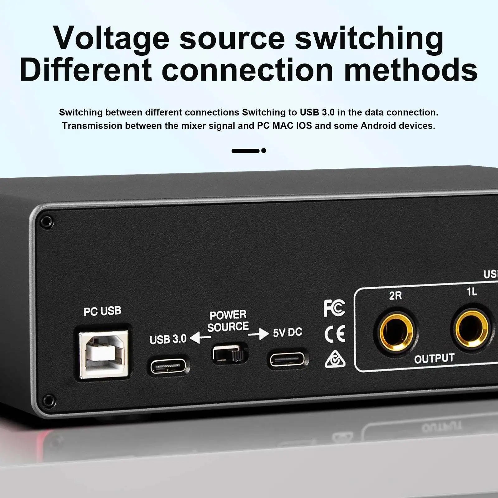 Audio Sound Cards Mixers Professional 2 Channel Interface Audio 24Bit 192Hkz Audio Sound Cards For Live Recording
