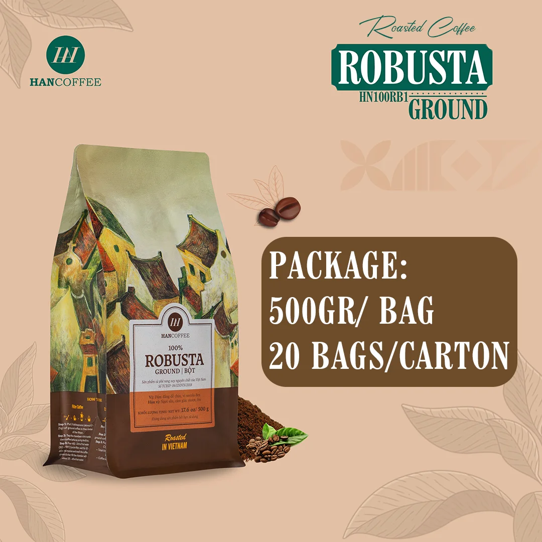 Direct Manufacturer Wholesale 500gr Bag Roasted Ground Robusta Arabica Coffee Powder OEM/ODM Supported Instant Coffee Drinking