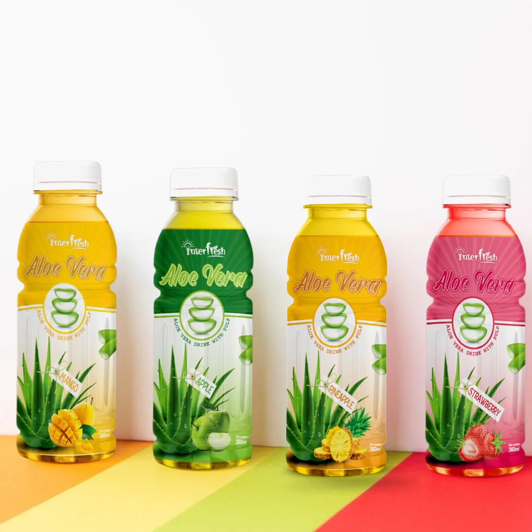 Interfresh Brand Aloe Vera Drink with Mango Flavor 500ml Size OEM ODM Options Water Pulp Berries Ingredients Made in Vietnam