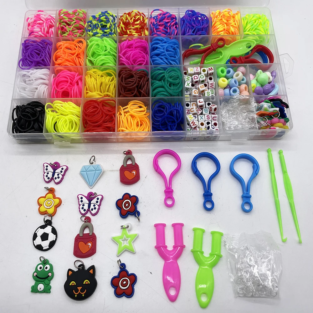 1500 Pieces Handcraft Loom Rubber Bands Weaving DIY Friendship Bracelet Making Kits for Girls