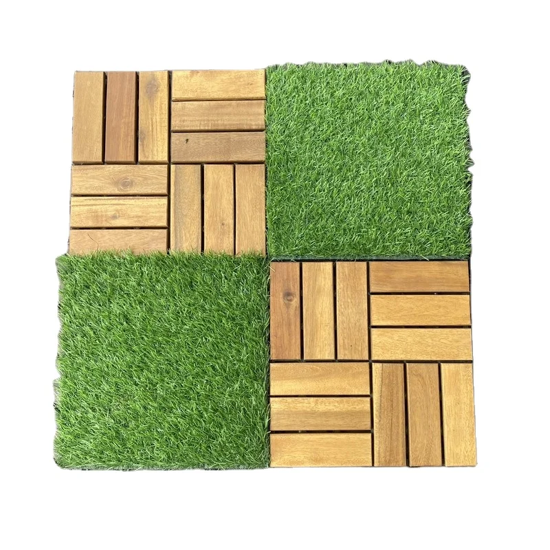 Factory Custom Different Size Parkett Wood Flooring Parquet Acacia interlocking wooden decking tiles  Ready To Ship