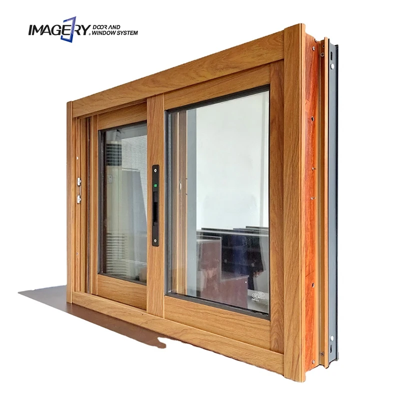 Aluminum Frame Simple Design Double Glass Sliding windows