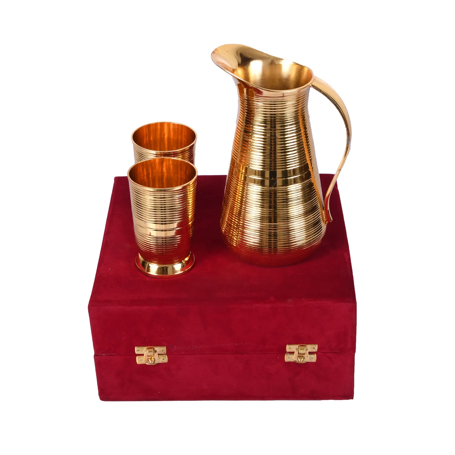 Jug Set Handcrafted Copper Handcrafted Glass for All Uses Wedding Gift Home Water Pots & Kettles Copper Color Kitchen Decor Item