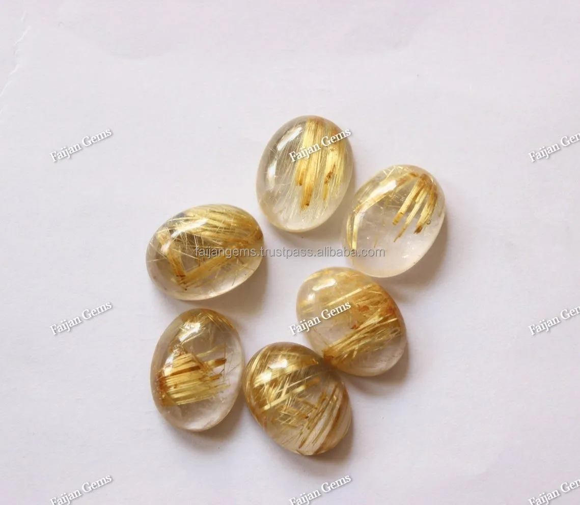 Натуральный Золотой Рутиловый Кварц драгоценный камень зеленый кабошон золотой оптовые поставки