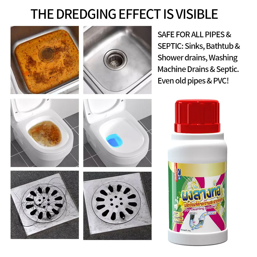 Private Label Custom Dead Toilet Pipe Drain Cleaner Powder for Oil/Grease/Hair Household Chemicals From Thailand