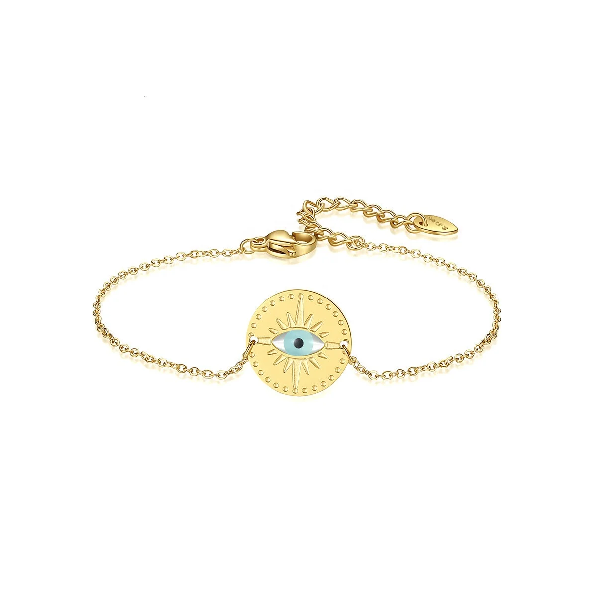 2024 New Trendy Jewelry Fashion Design Sense Stainless Steel 14k Gold Eye Necklace Bracelet Ring Jewelry Set