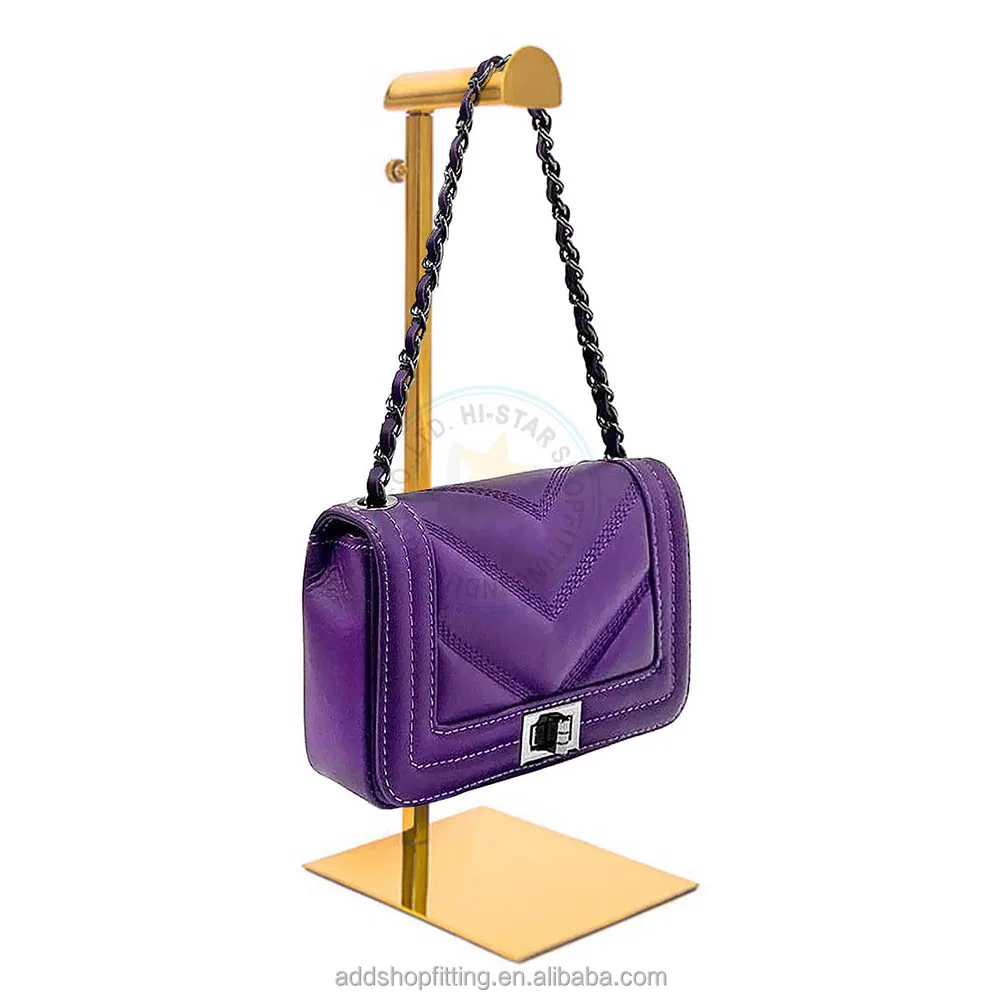 Custom logo Luxury gold rack purse backpack bag handbag display stand