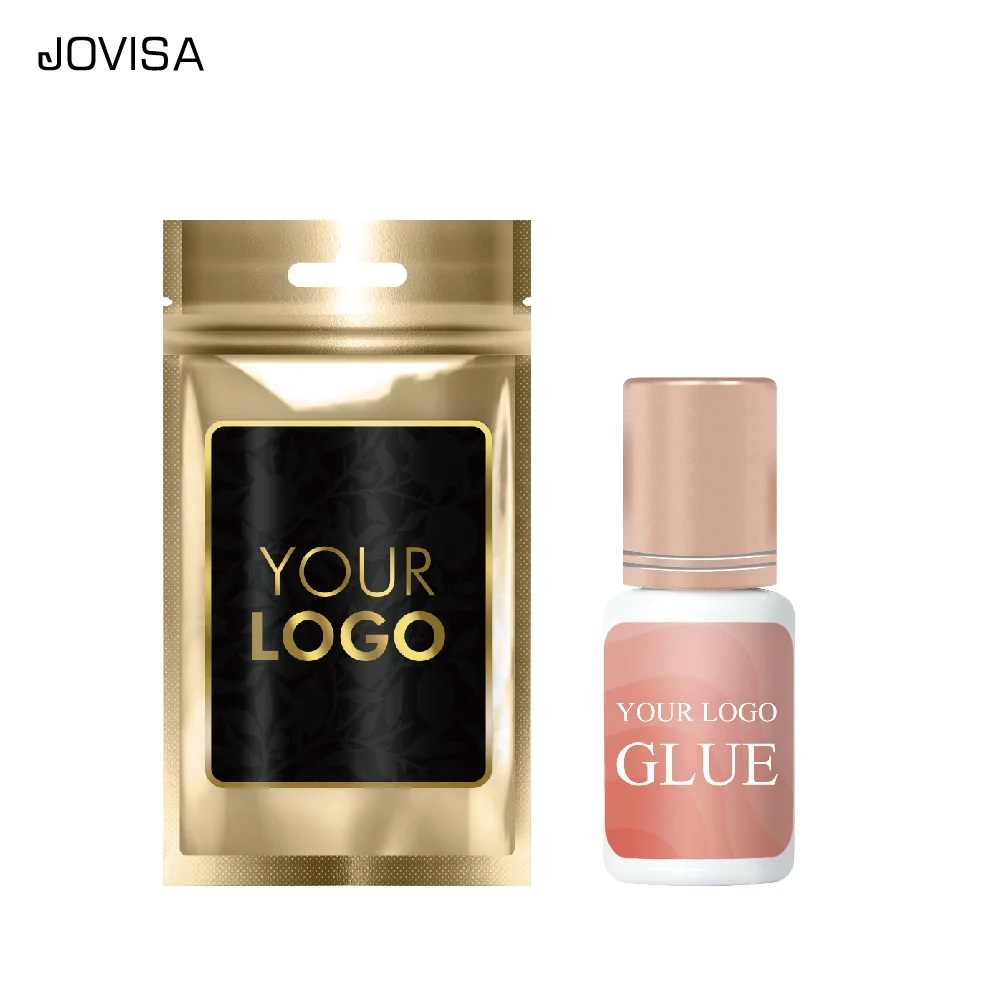 JOVISA Custom logo Long Lasting 1-2 Sec Fast Dry Eyelash Extension Glue Whole Humidity Eyelash  Extension Adhesive Glue