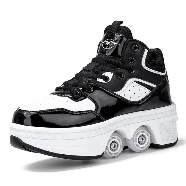 Deformation Parkour Four Wheels Rounds Of Running Casual Sneakers Unisex  Roller Shoes Skating Shoes wholesale