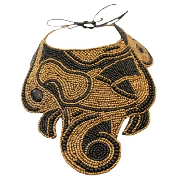 Custom Design High Quality Glass Beads Embroidered African Necklace Girls and Woman Hot Selling Product Alibaba Top Seller