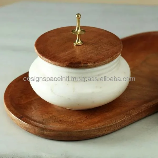 Most Demanding Marble Jar with Wooden Lid at best rate