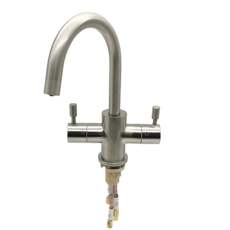 dual handle lever residential filtered boiling water and filtered chilled water dispenser faucet