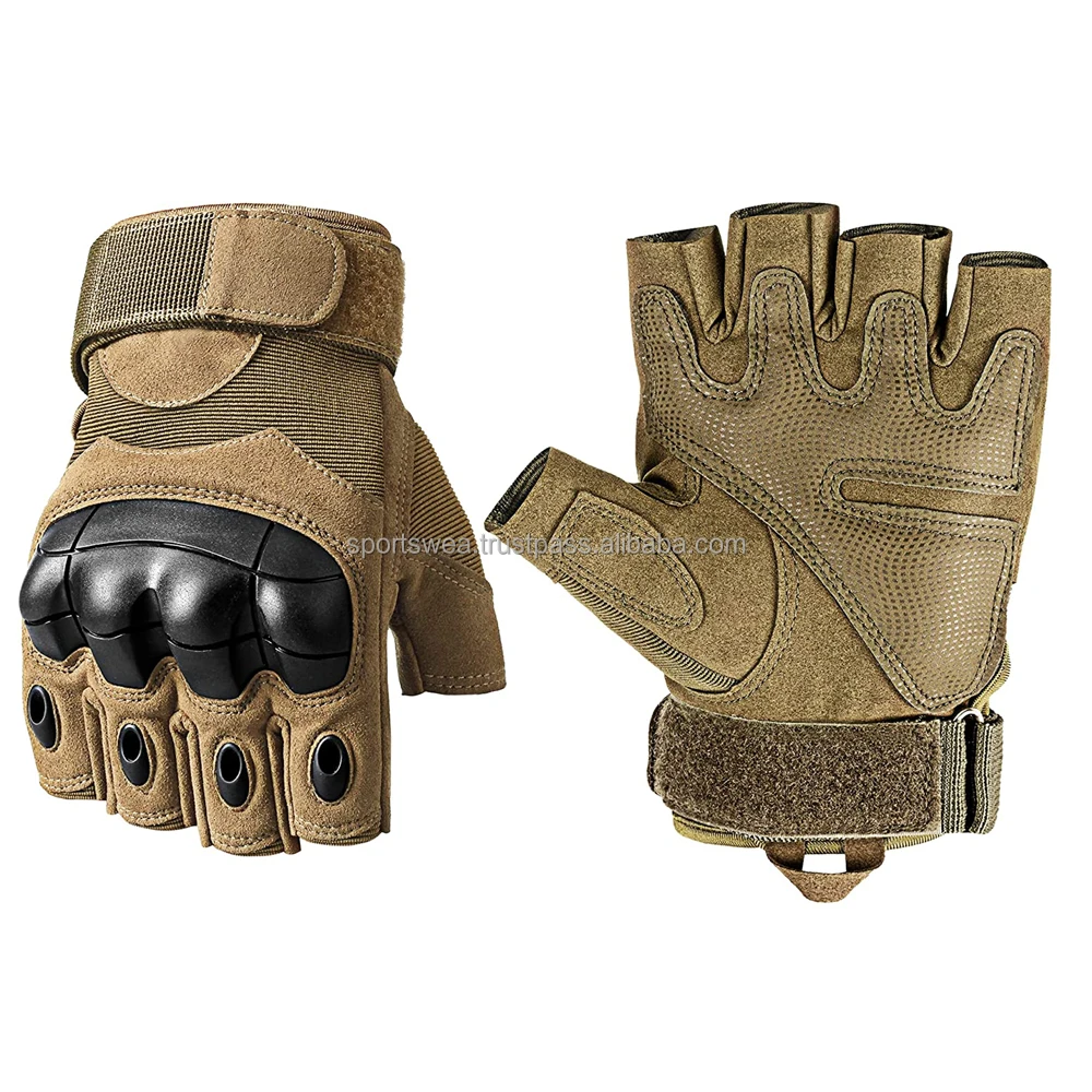 Half Finger Outdoor Gloves Finger less Gloves coyote for Riding Cycling Motorcycle Driving Gloves coyote