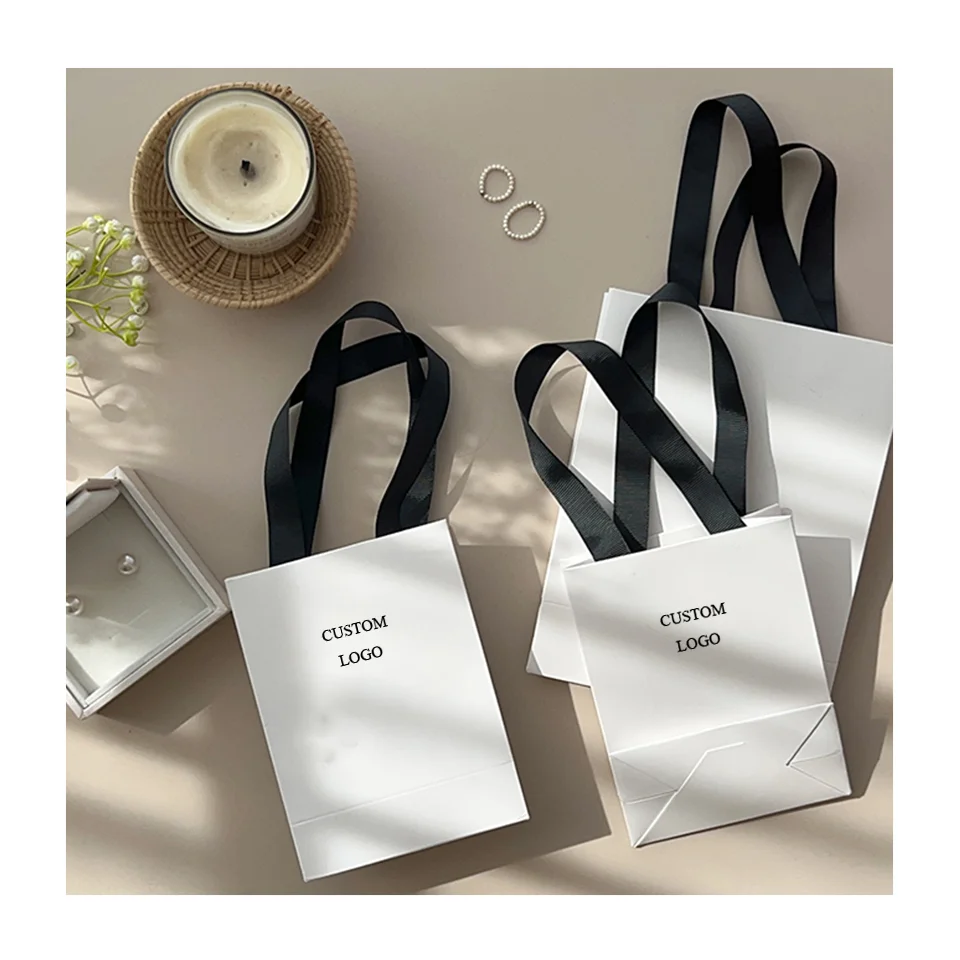 Custom LOGO New Simple Fashion Paper Bag, Luxury Elegant High Quality Clothing Packing Handbag,A Carrying Bag for Shopping
