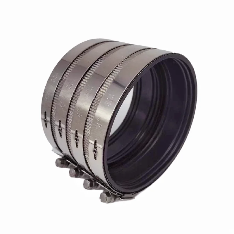 Stainless steel band astm rubber gasket no-hub coupling clamp with rubber