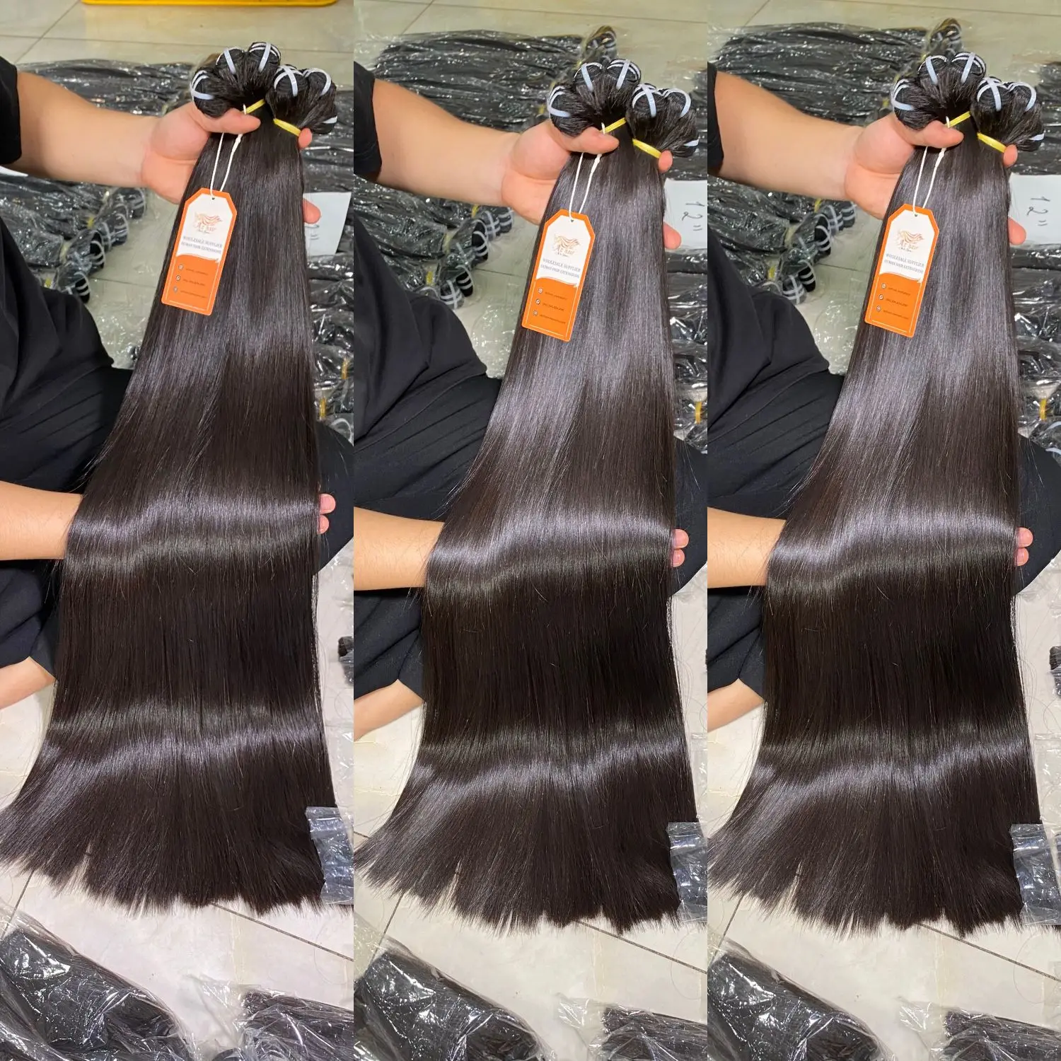 Super Double Drawn Vietnamese Human Hair Weft Straight Hair Color Hair Extensions Factory Price Wholesale Vendors