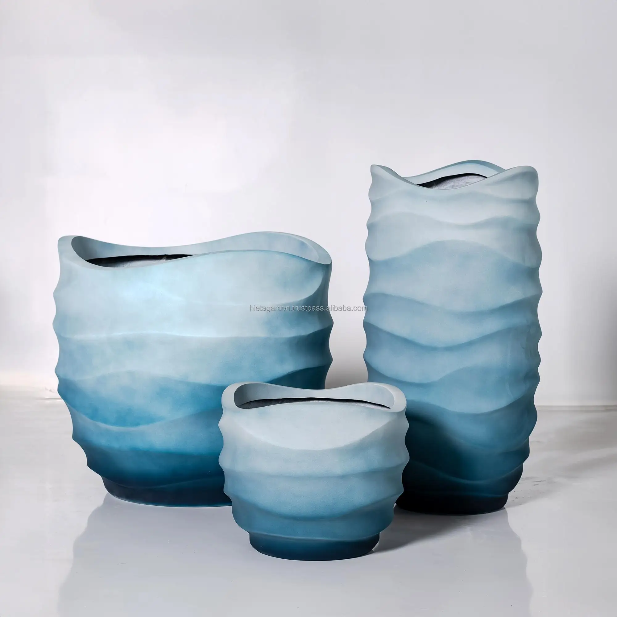 Fiberglass finishing for Indoor and outdoor home decor made of ceramic natural color lite fiber cement pot poly homedecoration