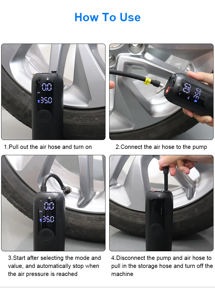 Newo 150 PSI портативный шинный насос и мини-велосипедный для автомобилей велосипедов автоматическое отключение американские Schrader клапаны