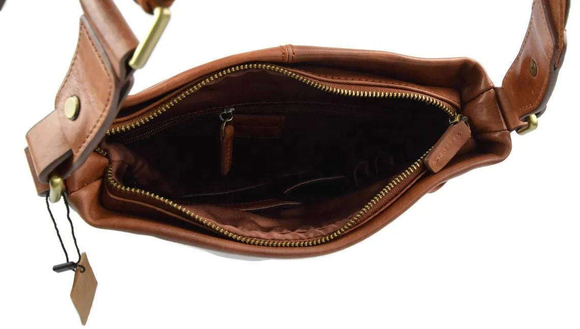 Premium Leather College Sling Bag Shoulder Messenger Bag, Travel Fashion Lightweight Adjustable Cross Body Strap Men Casual Bag