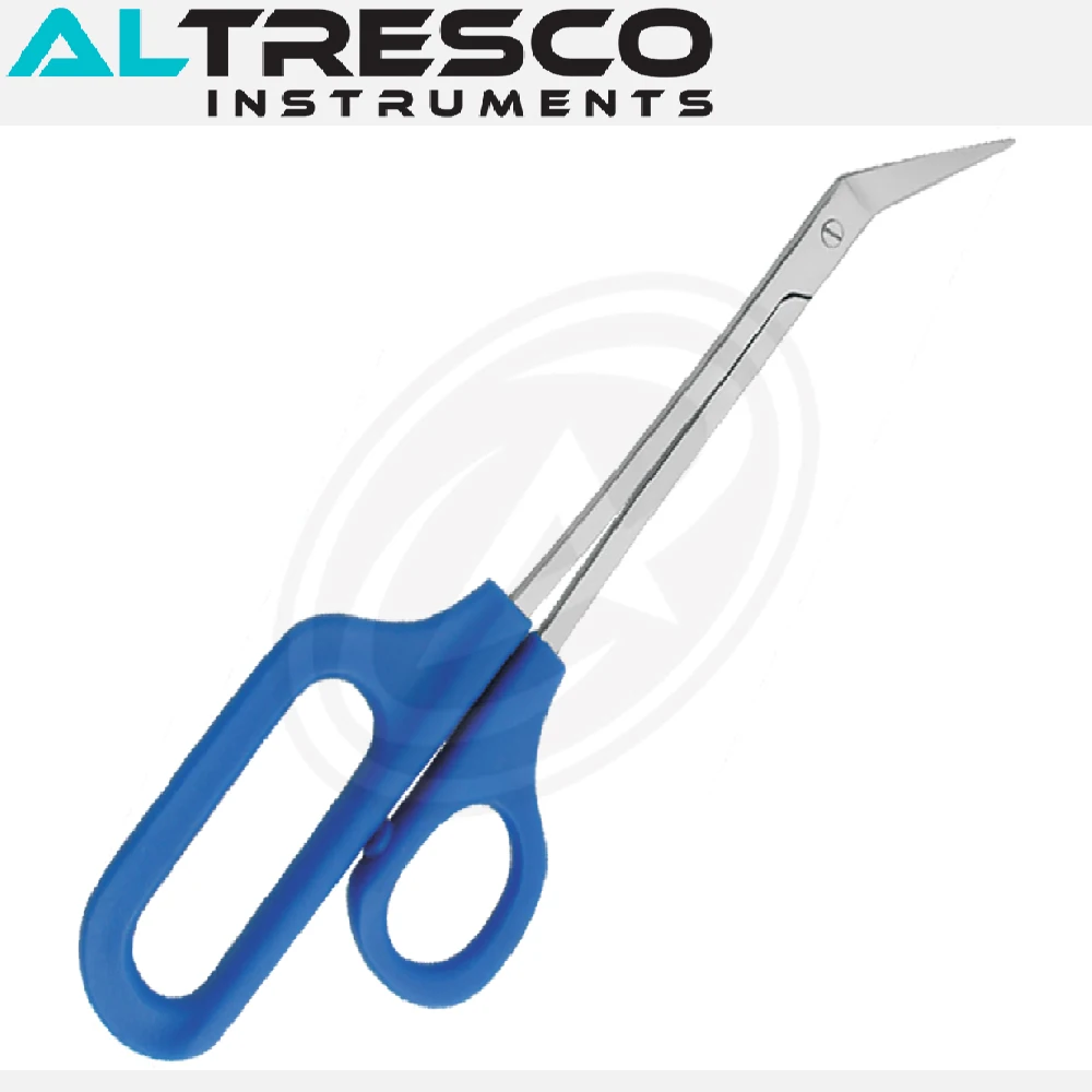 Long handle Toe Nail scissors (Stainless Steel) Angled Blades