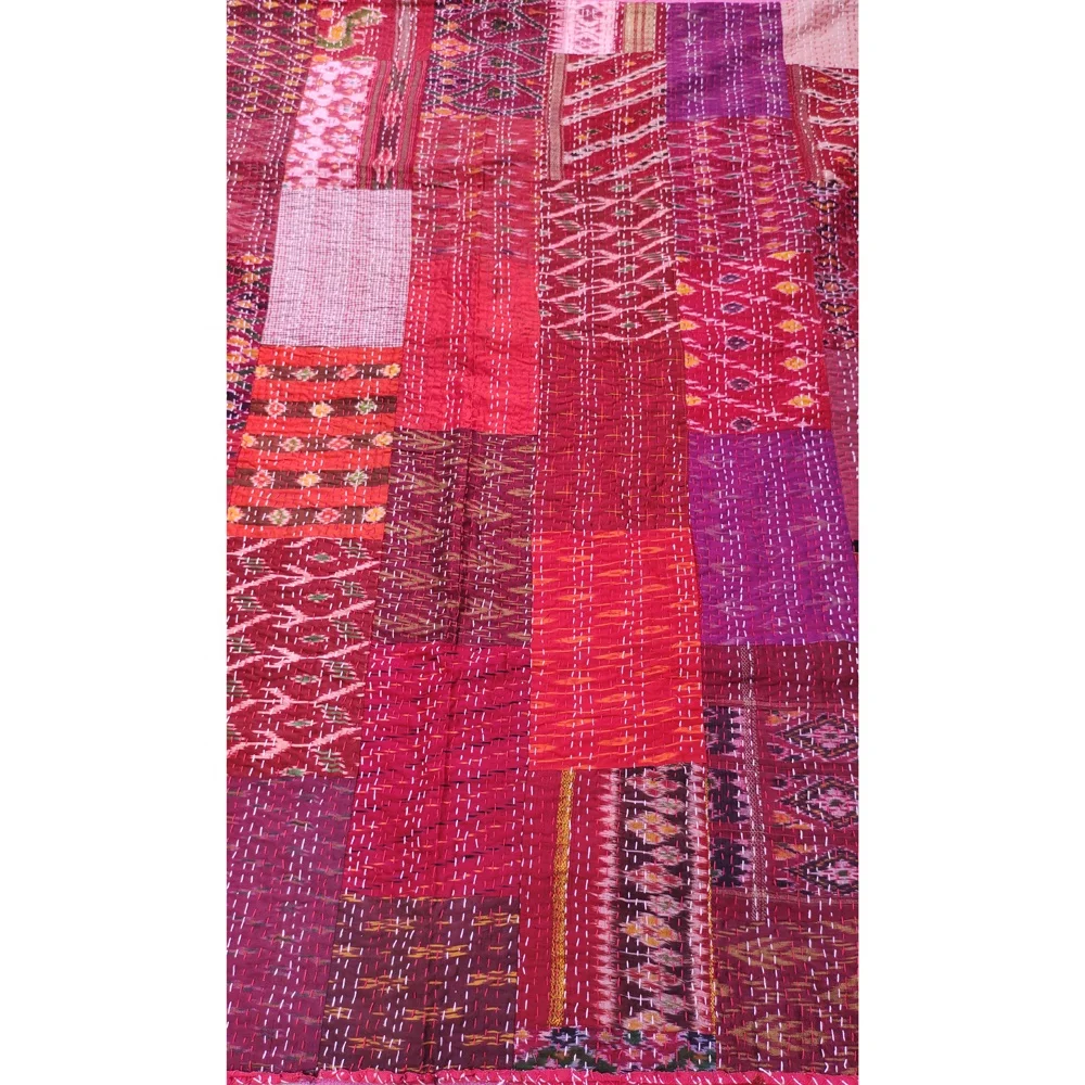 Двустороннее винтажное ПОКРЫВАЛО РУЧНОЙ РАБОТЫ Kantha CPKQ002