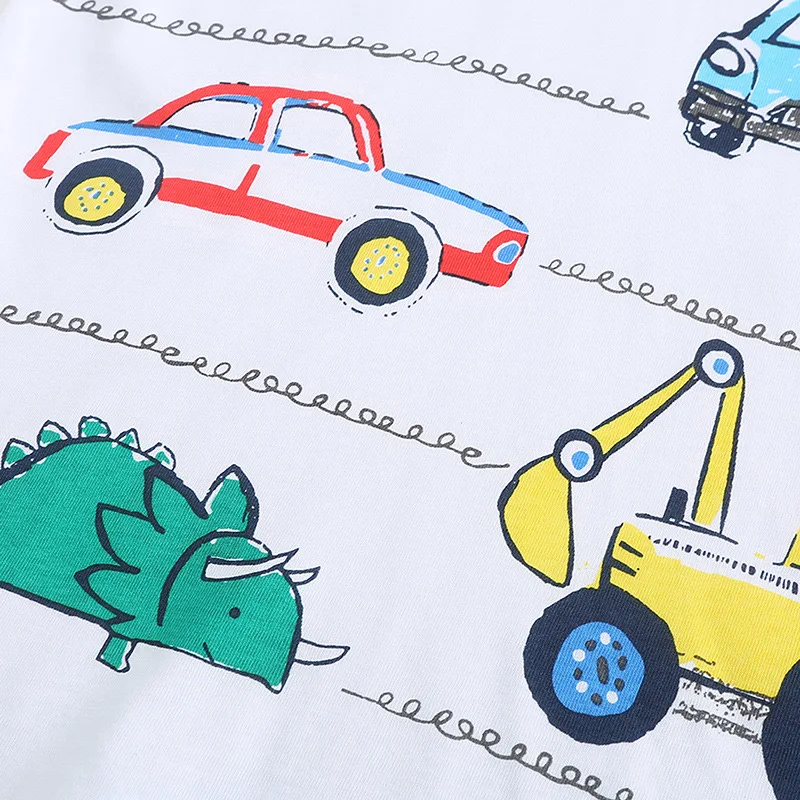 Toddler Clothes 2-8 Years t-shirts for boys Short Sleeve Children Top Cartoon Car Print kids tshirt