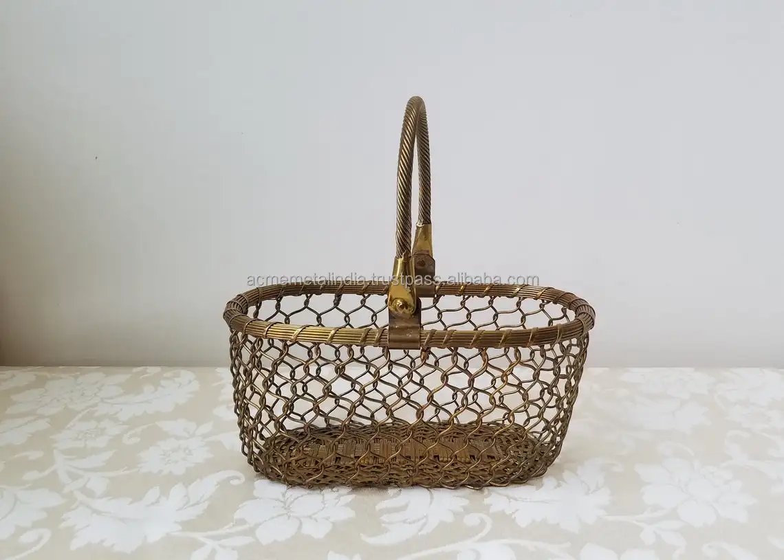 Customized Shape Fruit Basket Mesh Wire Vintage Design Vegetable Basket Best Quality Kitchenware Baskets For Sale