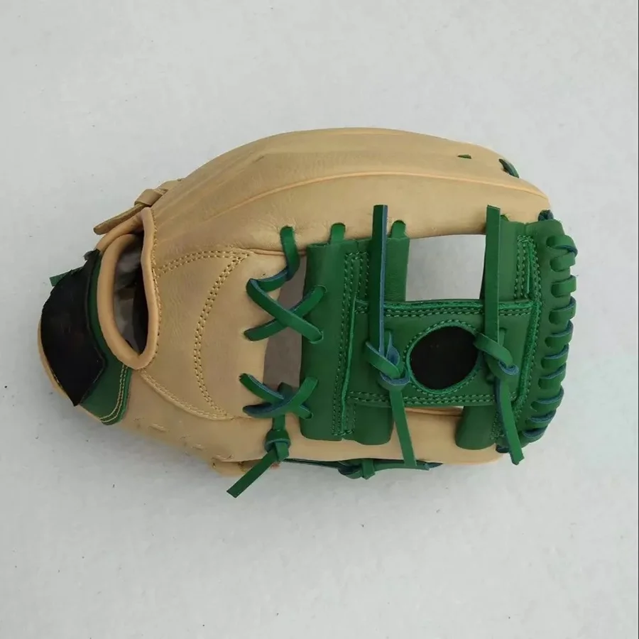 Outdoor Sports Brown green PVC Baseball Catcher Glove Softball Practice Equipment Size 12.5 Left Hand for Adult Training