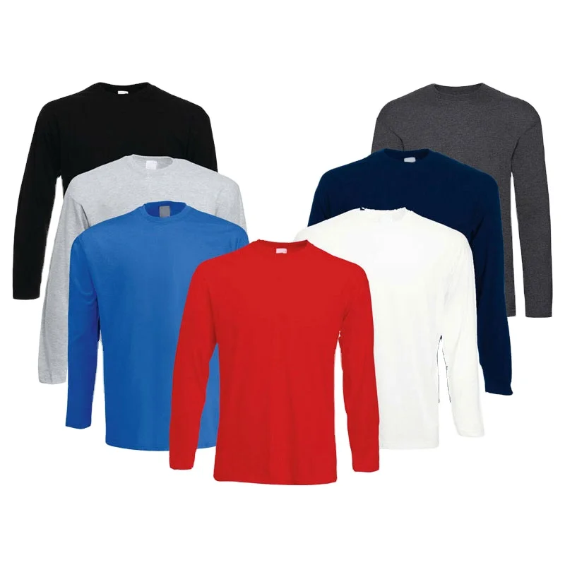 High Quality Cotton Long Sleeve T-Shirt Solid Colors Breathable and Thermal Custom Model with Embroidery Print Pattern