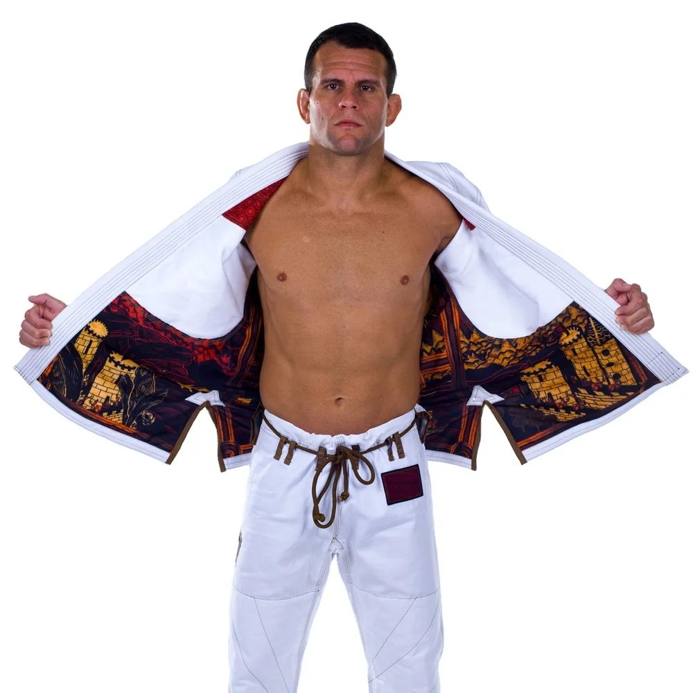 
OEM made wholesale jiu jitsu gi with inner sublimated linner bjj gi inner rash guard digital printed kimono print inside 
