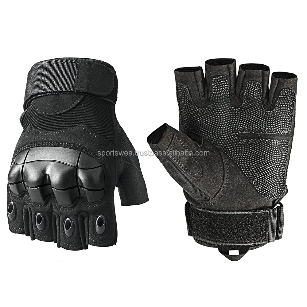Half Finger Outdoor Gloves Fingerless Gloves for Riding Cycling Motorcycle Driving Gloves For daily use Black color