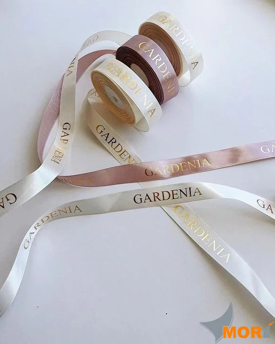 MORI Silk ribbon gift ribbon with embossed logo brand Viet Nam factory Decorative Ribbon With Personalized Logo Celebrate
